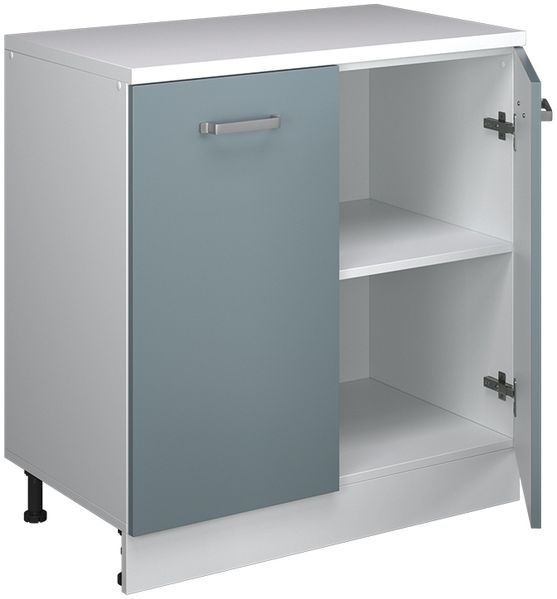 Erweiterungsschrank Rion Blau-Grau/Weiß 80 x 46 cm ohne Schräge mit 2 Türen Vicco Bild 4