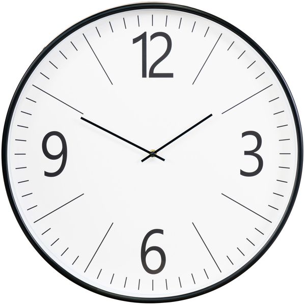 House Nordic Wanduhr, schwarz-weiß, stilles Werk, ø51 cm