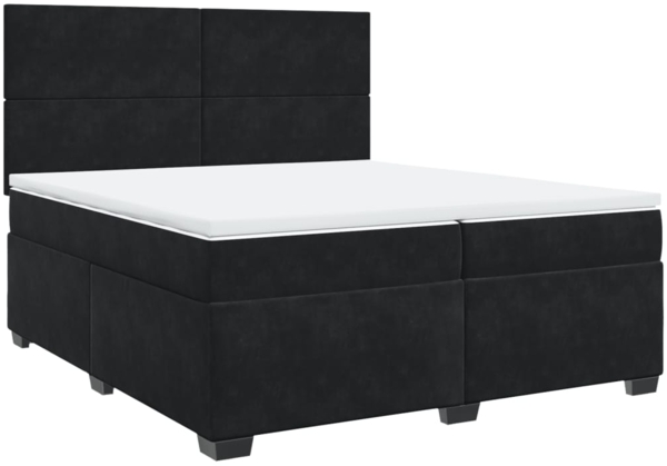 vidaXL Boxspringbett mit Matratze Schwarz 200x200 cm Samt 3290998