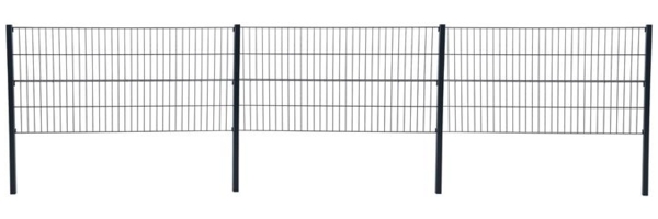 Doppelstabmattenzaun Gitterzaun Drahtgitter 80 cm RAL 7016 Gartenzaun Stabmatten
