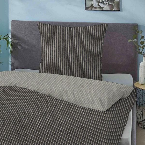 TRAUMSCHLAF Bettwäsche Melange Flanell, Flanell, 2 teilig, zeitlose Wendebettwäsche