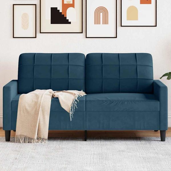 vidaXL 2-Sitzer-Sofa Blau 140 cm Samt 4007633