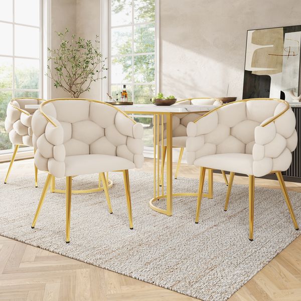 Samtstuhl Set 2er, ergonomische Rückenlehne, goldfarbenes Metallgestell, verstellbare Beine, Esszimmerstuhl modern, Polsterstuhl