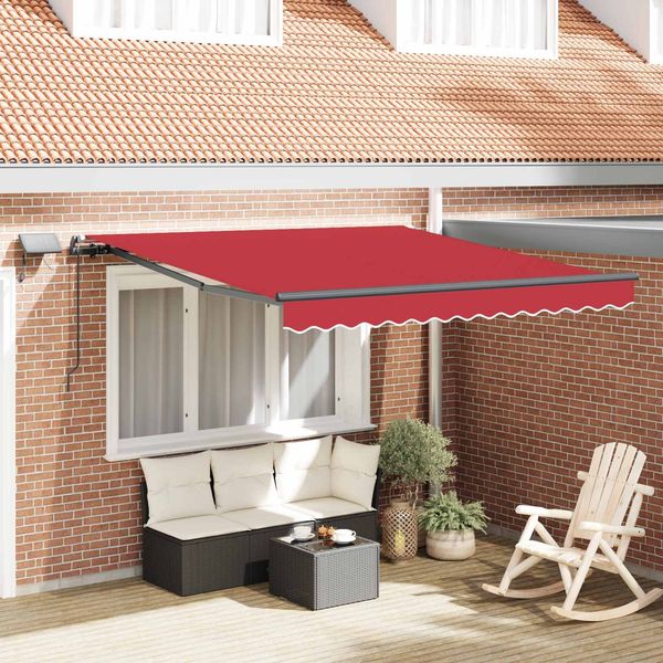 vidaXL Ausziehbare Markise Rot 300 x 250 cm Stoff und Aluminium 3330146
