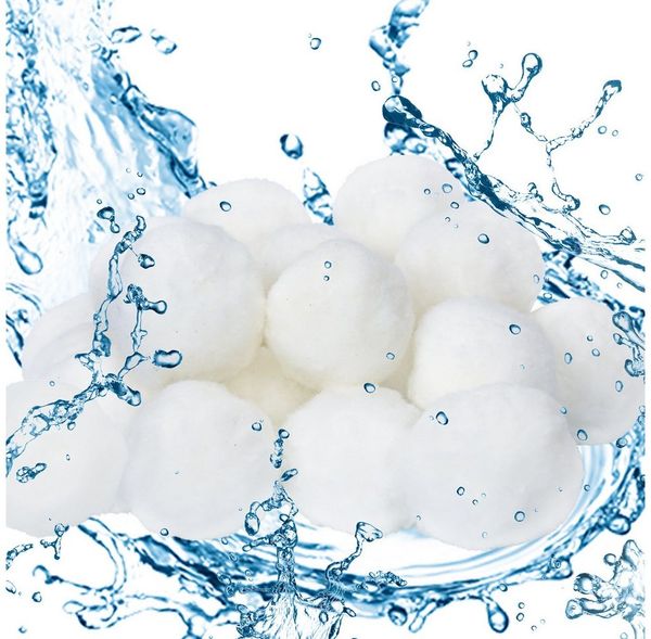 Clanmacy Sandfilteranlage Pool Filter Balls 2100g für Schwimmbad Filtersand für 25kg Weiß
