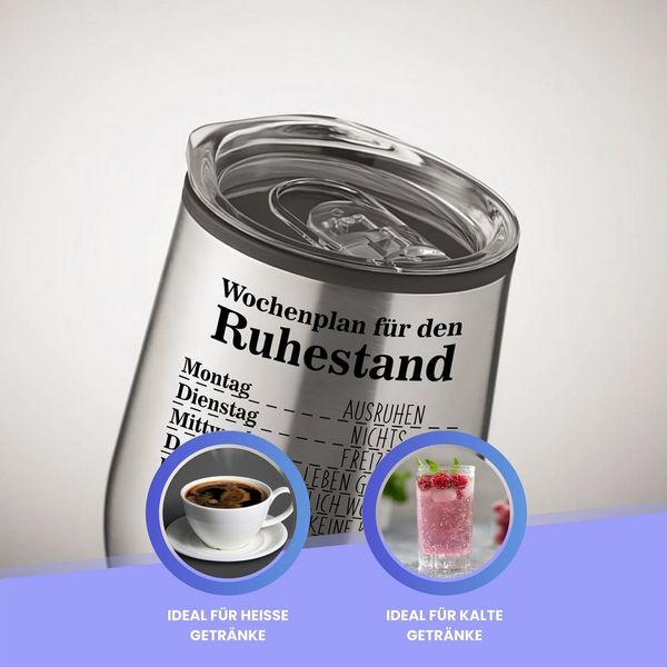 Lasernauten Becher Becher mit Gravur zur Rente Ruhestand Geschenk Pensionierung Edelstahl, mit Gravur