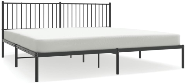 vidaXL Bettgestell mit Kopfteil Metall Schwarz 193x203 cm 350870