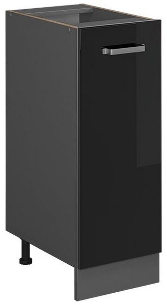 Apothekerschrank R-Line Schwarz Hochglanz 30 cm ohne Arbeitsplatte Vicco Bild 5