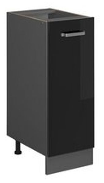 Apothekerschrank R-Line Schwarz Hochglanz 30 cm ohne Arbeitsplatte Vicco Bild 6