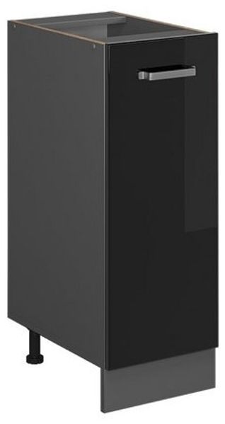 Apothekerschrank R-Line Schwarz Hochglanz 30 cm ohne Arbeitsplatte Vicco Bild 4