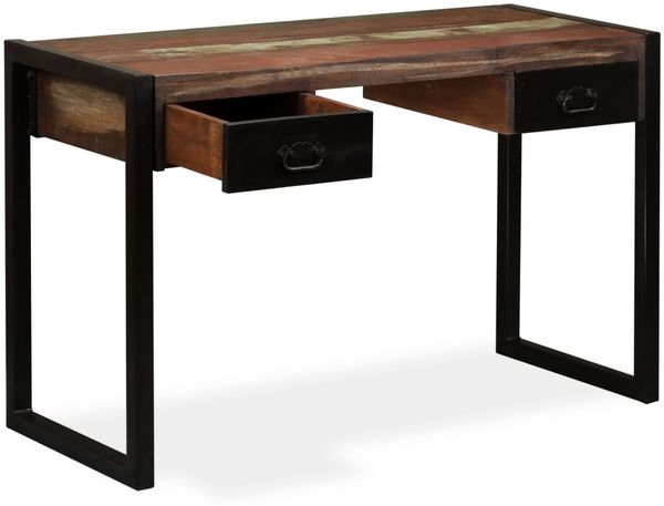 Schreibtisch mit 2 Schubladen, Altholz Massiv, 120 x 50 x 76 cm Bild 6