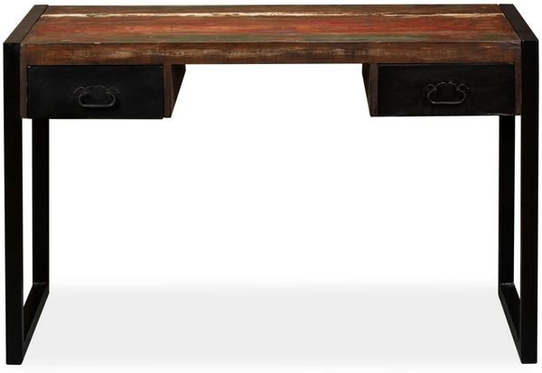Schreibtisch mit 2 Schubladen, Altholz Massiv, 120 x 50 x 76 cm Bild 2