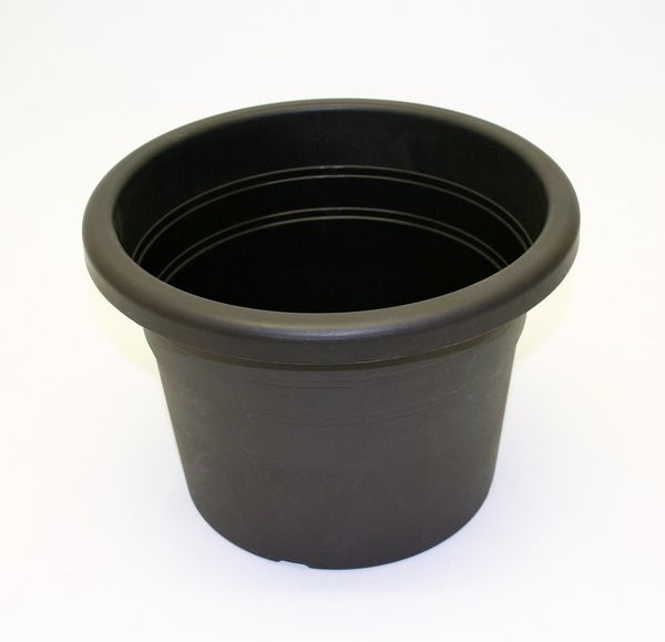 alpfa Blumentopf Cilindro Kunststoff rund 30 cm oben anthrazit Boden 21 cm Höhe 21 cm