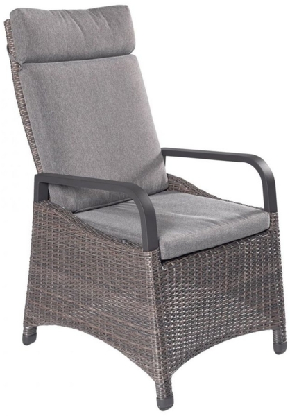 dasmöbelwerk Gartenstuhl Dining Positionsstuhl Kentucky Verstellsessel Gartenstuhl omega braun, verstellbarer Rückenlehne