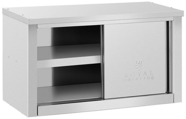 Royal Catering Wandhängeschrank 90 x 40 x 50 cm Edelstahl Hängeschrank mit Schiebetüren 60 kg pro Fach