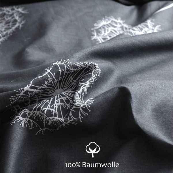 KEAYOO Bettwäsche QCJY, Baumwolle, 2 teilig, Baumwolle, Mit Reißverschluss, Mit Pusteblume Muster