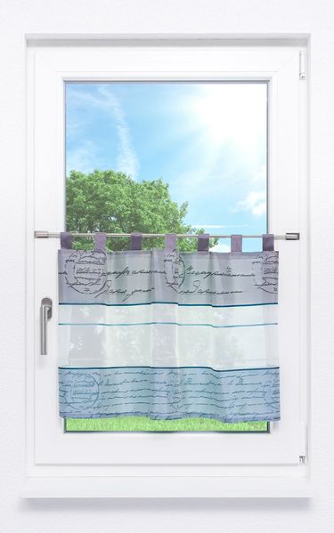 Scheibengardine von Lysel - Hermina (Bx H) 140cm * 50cm Blau/Petrol