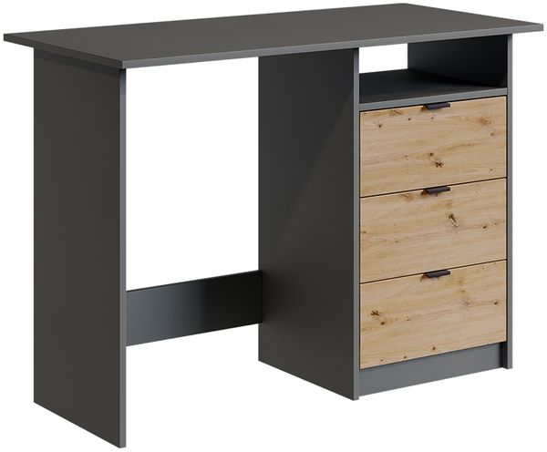 Schreibtisch Meiko Anthrazit/Artisan 105x50 cm mit Schubladen Vicco