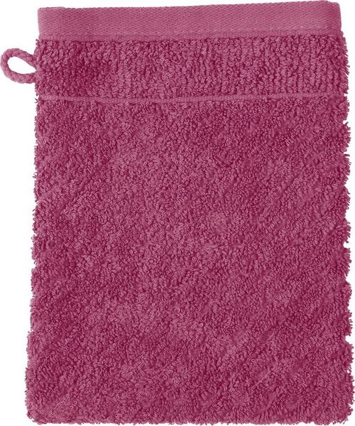 ROSS Waschhandschuh Smart, (6-St), Uni-Rippe mit Velourslabel