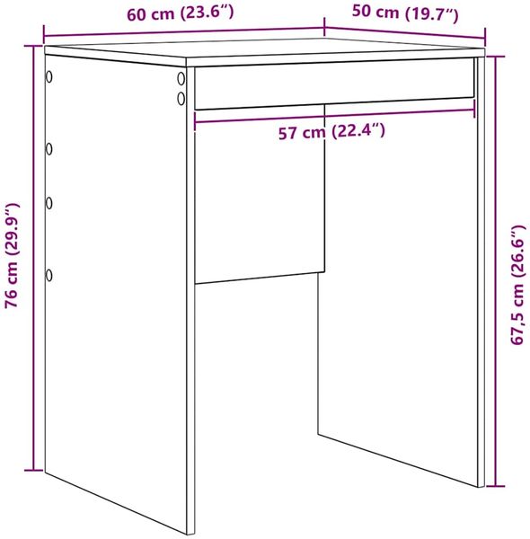 vidaXL Schreibtisch Weiß 60 x 50 x 76 cm 869410 Bild 10