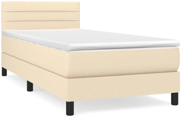 vidaXL Boxspringbett mit Matratze Creme 80x200 cm Stoff 3140094