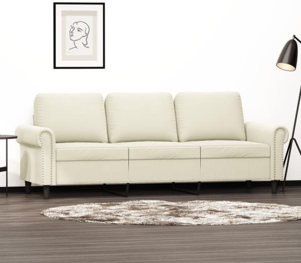 vidaXL 3-Sitzer-Sofa Creme 180 cm Samt