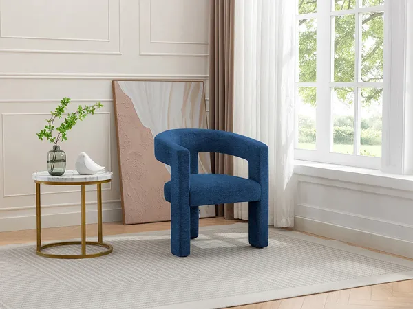 Vente-unique - FAVINA Sessel Stoff Blau - B 59 cm x H 75 cm x L 64 cm