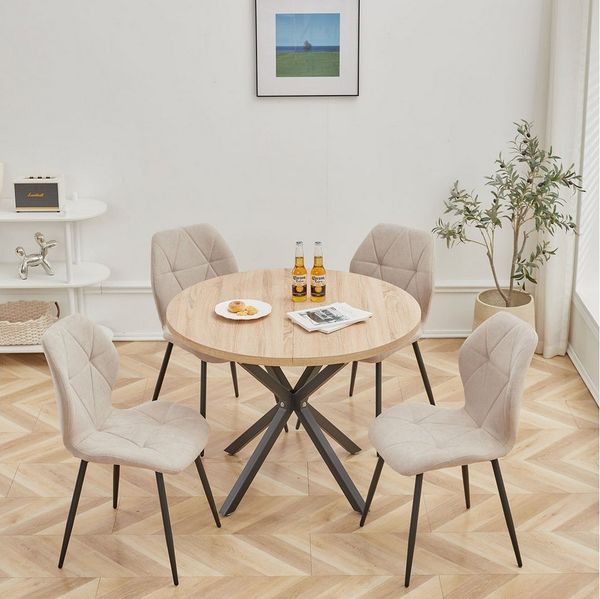 GrandCA HOME Esszimmerstuhl 4er-Set Esszimmerstühle, Küchenstuhl im skandinavischen Stil (4 St), 48 x 45.5 x 84 cm, Beige