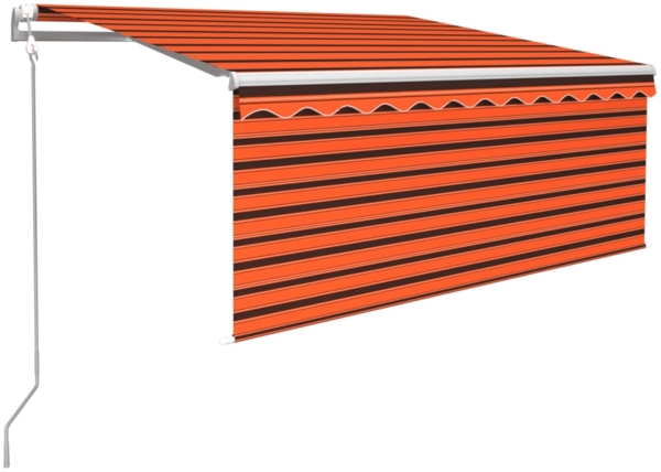 vidaXL Markise Automatisch Einziehbar mit Volant 3x2,5 m Orange Braun 3069270