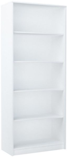 Home Collective Bücherregal mit 5 Ebenen Regal in matter Ausführung 74 cm breit, Standregal, in mattem Finish Aktenschrank, ideal für Schlafzimmer, Wohnzimmer, Flur, Regal 74 cm breit, Standregal mit 4 Einlegeböden weiß