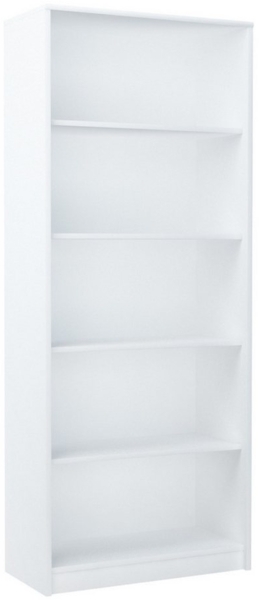 Home Collective Bücherregal mit 5 Ebenen Regal in matter Ausführung 74 cm breit, Standregal, in mattem Finish Aktenschrank, ideal für Schlafzimmer, Wohnzimmer, Flur, Regal 74 cm breit, Standregal mit 4 Einlegeböden weiß