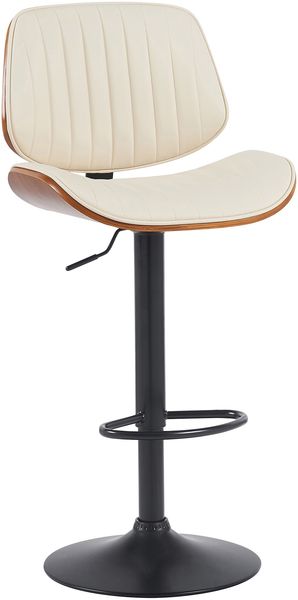 CLP Barhocker Clawson Kunstlederbezug Bugholz höhenverstellbar und drehbar,walnuss/creme schwarz