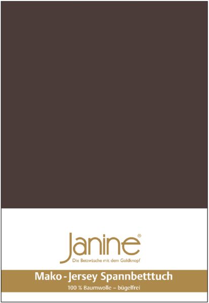 Janine Mako Jersey Spannbetttuch Bettlaken 140-160x200 cm OVP 5007 87 dunkelbraun