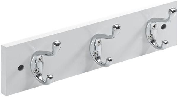 Hettich Garderobenleiste 3 Haken 30,0 x 8,0 x 7,5 cm weiß