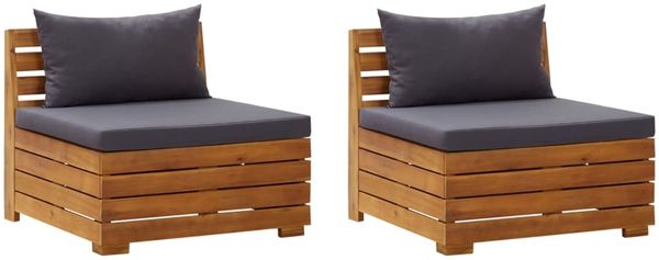 vidaXL 2-Sitzer-Gartensofa mit Kissen Massivholz Akazie 316247