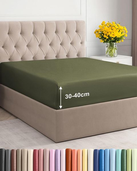 Spannbettlaken 80x200 cm Salbeigrün - 40cm (16") Tiefe Tasche - Premium Mikrofaser Spannbetttuch - Weich, Knitter- und Bügelfrei - Atmungsaktiv, Hypoallergen und Oeko-TEX Standard 100 Zertifiziert