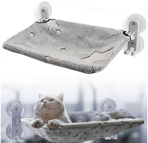 SURFOU Katzen-Hängematte Fensterliege für Katzen 30*60cm Hängematte Katze Katzenbett Fenster, Hängematte Fensterbrett Katzenliege Katzenfenster-Liege bis 18 kg