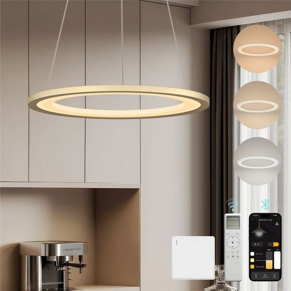 Mai & Mai Pendelleuchte Hängeleuchte pendellampe Farbtemperatur3000–6000K CRI≥95 Luvina01, LED-Pendelleuchte, mit hoher Farbwiedergabe,