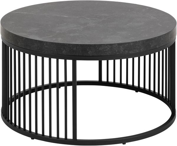 Couchtisch >Strington< rund, in schwarz - 65x35x65 (BxHxT)