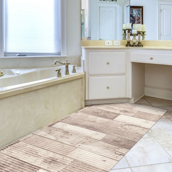 ANRO Schaum-Badematte Antirutschmatte Weichschaummatte Badezimmer Premium, Höhe 5 mm, strapazierfähig, Drainage Effekt, Rillen, wasserdurchlässig, rutschhemmend, pflegeleicht, Weich, fußbodenheizungsgeeignet, schnell trocknend, Rutschhemmend, mit Drain...