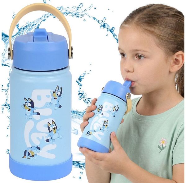 Bluey Trinkflasche BLUEY Edelstahl-Trinkflasche mit Trinkverschluss, 350 ml, Mädchen