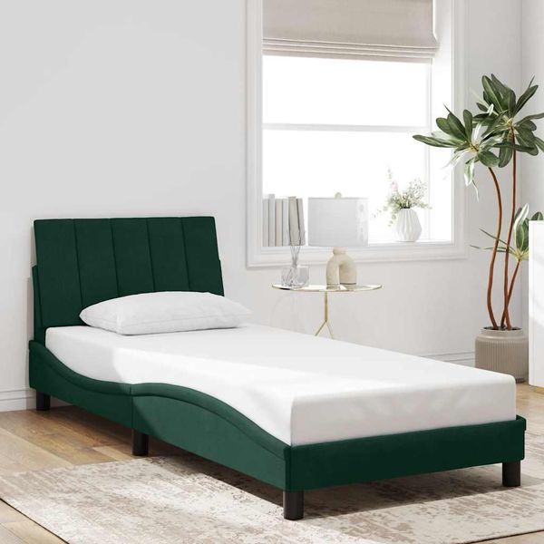 vidaXL Bettgestell ohne Matratze "Hanko" Dunkelgrün 80x200 cm Samt 3207816