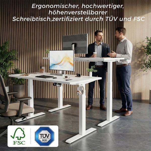 HOMALL Schreibtisch Höhenverstellbarer Schreibtisch elektrischer mit 2 Motoren (25 mm dicke, nahtlose, monolithische Tischplatten Keine gespleiBten Platten Vielsertig und hochwertig Erinnerung bei langerem Stehen, ostern geschenke)