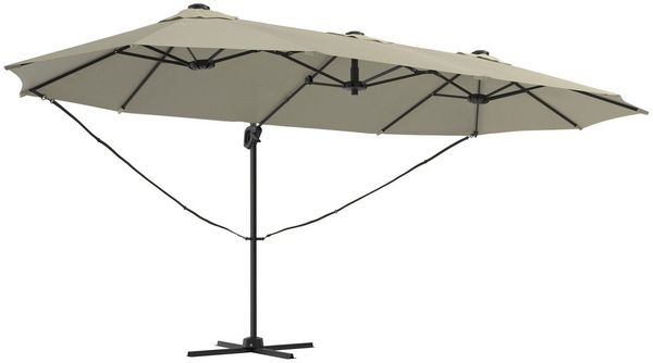 KONIFERA Ampelschirm »Elba« Twin in anthrazit oder creme erhältlich, LxB: 263x455 cm, H: 455 cm, um 360° drehbar