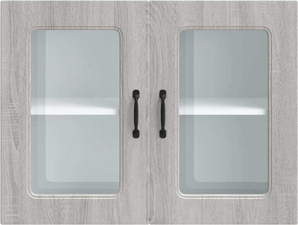 vidaXL Küchen-Hängeschrank mit Glastür Kalmar Grau Sonoma Holzwerkstoff 853613 Bild 6
