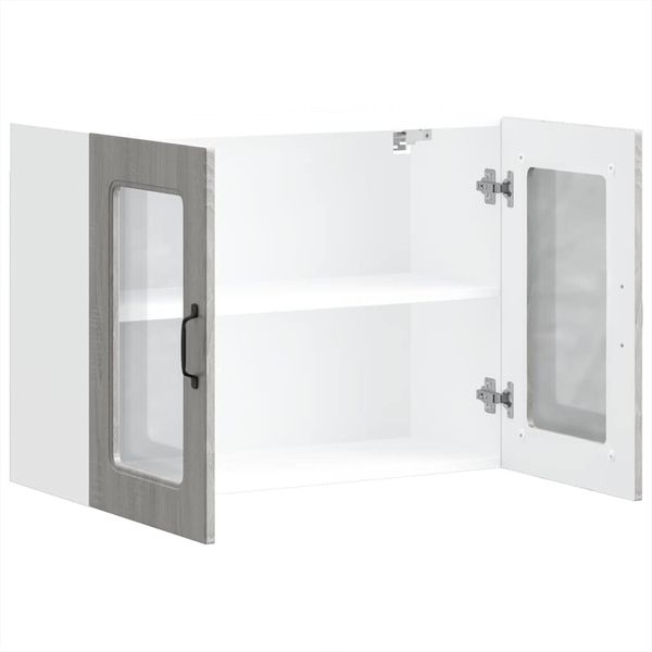vidaXL Küchen-Hängeschrank mit Glastür Kalmar Grau Sonoma Holzwerkstoff 853613 Bild 7