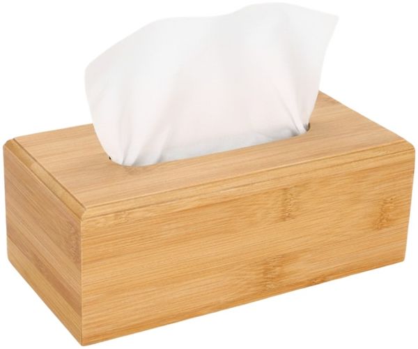 Bambus Taschentuschbox - Kosmetikbox für Bad, Wohnzimmer & Büro
