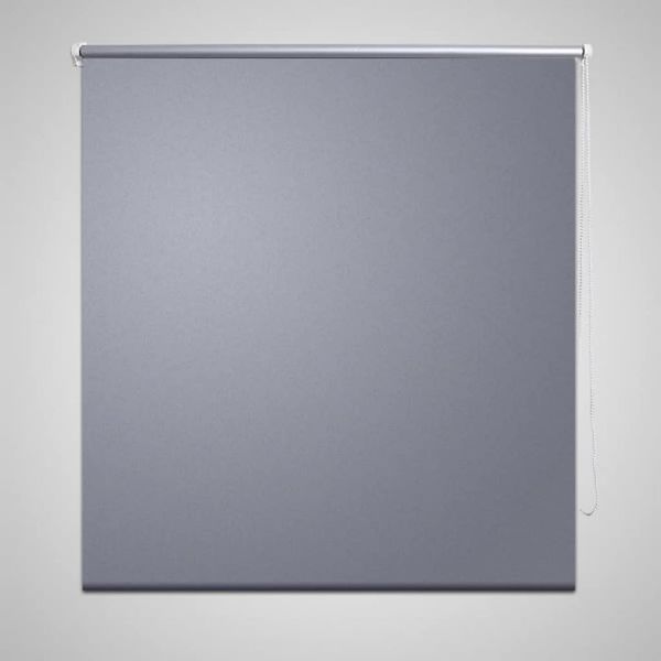 vidaXL Verdunklungsrollo Seitenzug Rollo Klemmrollo Klemmfix Kette, Grau, 100 cm x 2,3 m