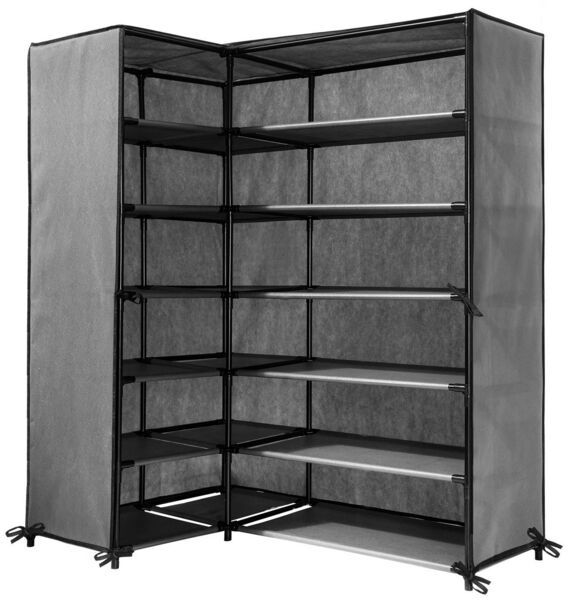 Calicosy Eck-Schuhschrank - H107 cm - Grau