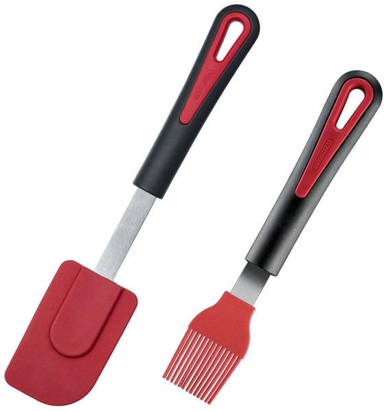 WESTMARK Backpinsel Set, 2tlg, Silikonpinsel + Koch-/Teigschaber-Set, Gallant, Made in Germany, spülmaschinengeeignet, BPA-frei